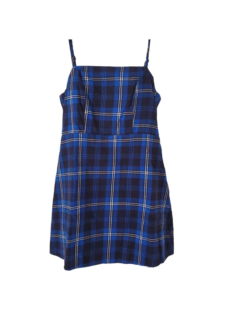By The Way. Blue Plaid Flannel A-line Dress Size M